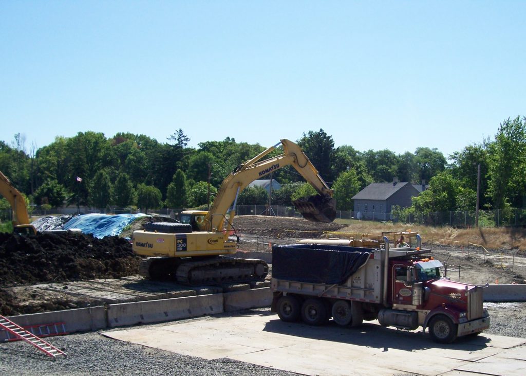 dump trailer hauling